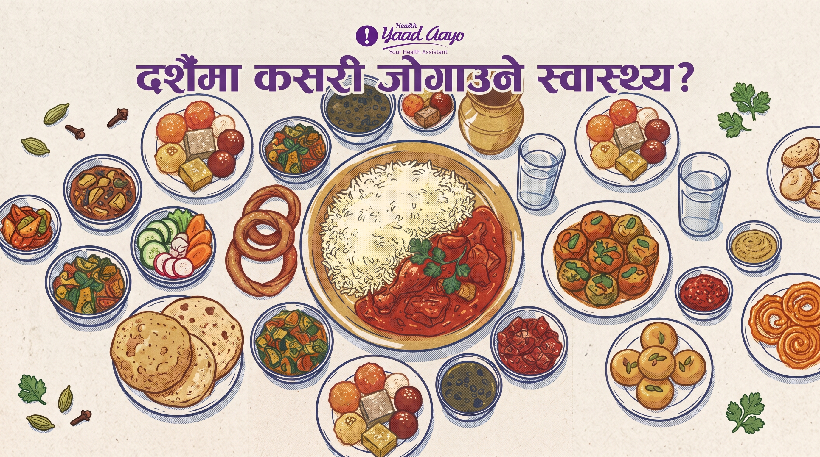 Image is of विजया दशमीमा कसरी जोगाउने स्वास्थ्य? (बालबालिका, मुटु, मिर्गौला र फ्याटी लिभरका बिरामीका लागि विशेष टिप्स)